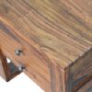 U-Square Bedside Table | Honey Finish | Sculptural Compact Nightstand
