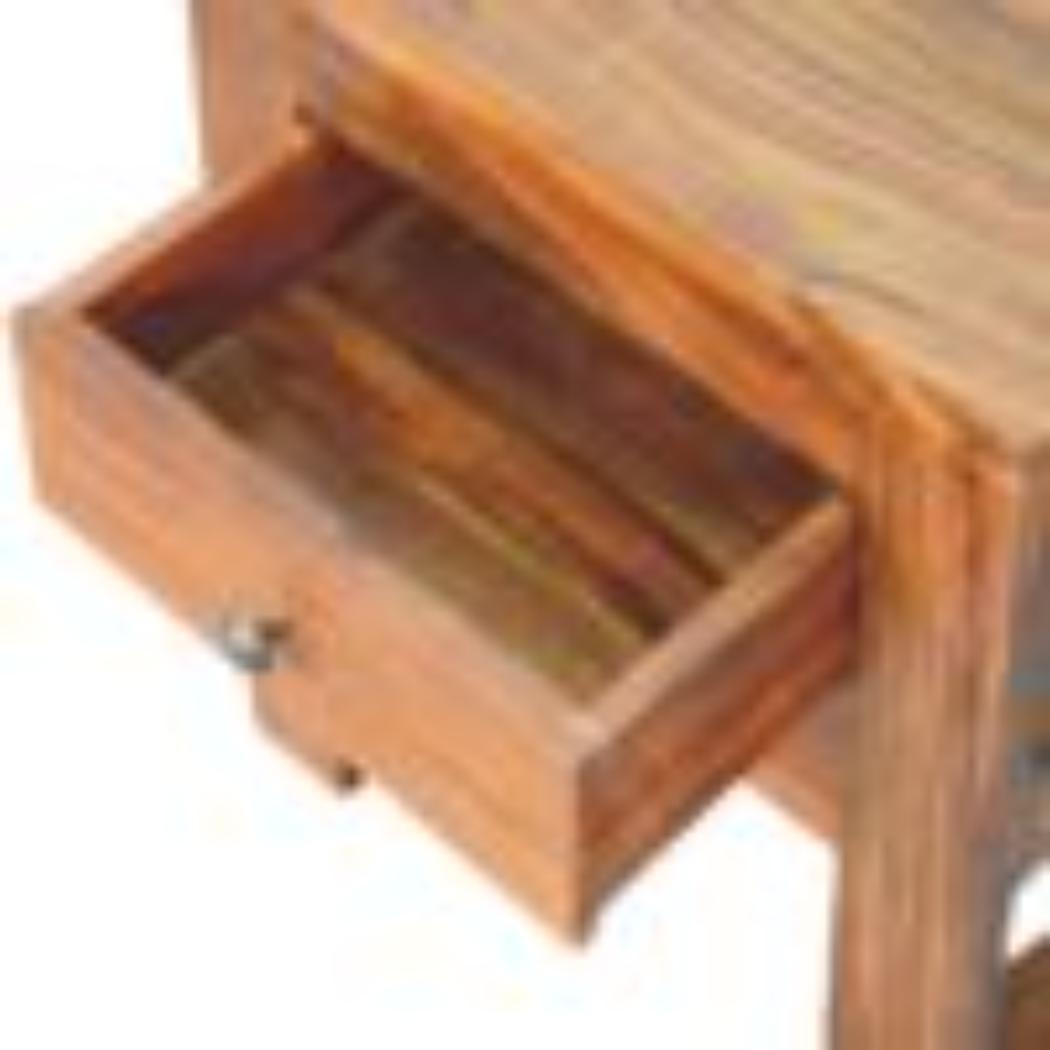 U-Square Bedside Table | Honey Finish | Sculptural Compact Nightstand