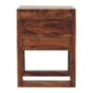 U-Square Bedside Table | Honey Finish | Sculptural Compact Nightstand