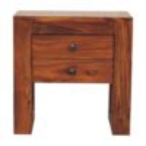 U-Square Bedside Table | Honey Finish | Sculptural Compact Nightstand