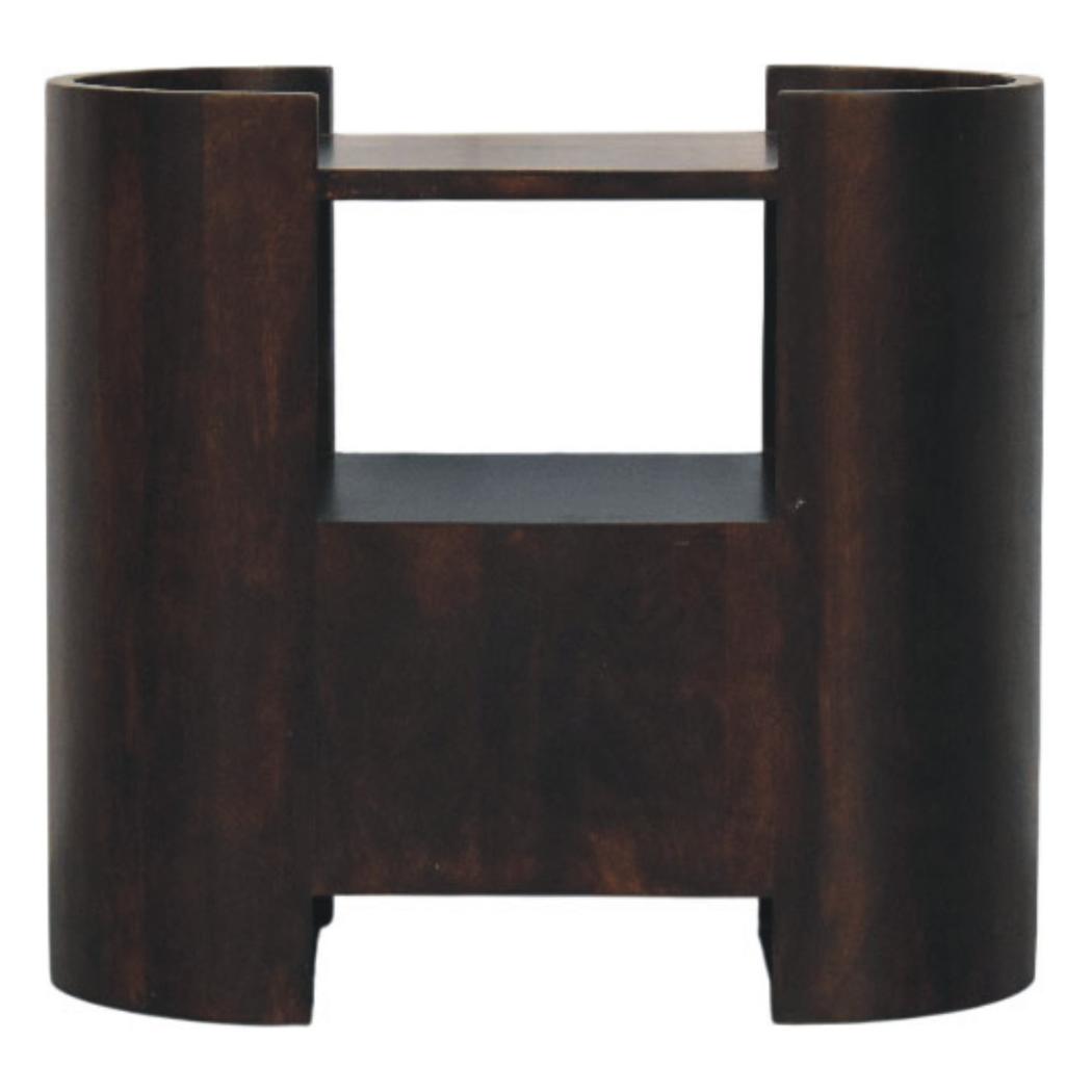 Valencia Bedside Table | Solid Mango Wood | Soft Curved Profile | Compact Nightstand