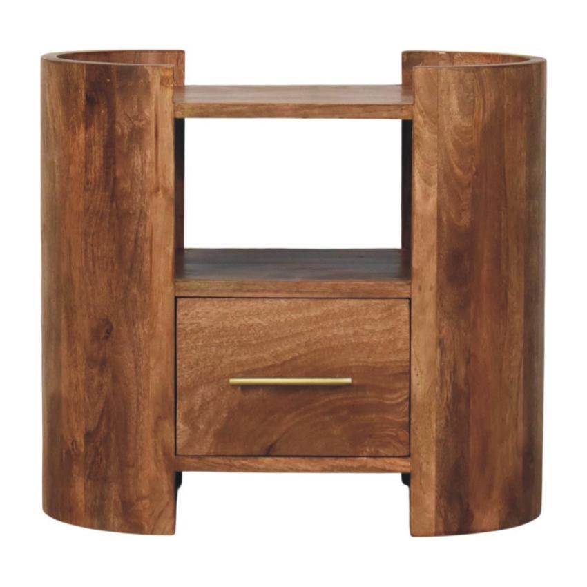 Valencia Sculpted Bedside | Solid Wood Nightstand with Curved Detail