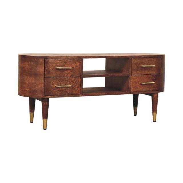 Valenza 2 Drawer Media Unit | Timber TV Cabinet | Living Room Storage