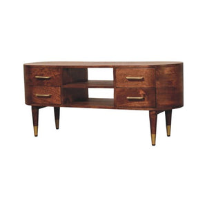 Valenza 2 Drawer Media Unit | Timber TV Cabinet | Living Room Storage