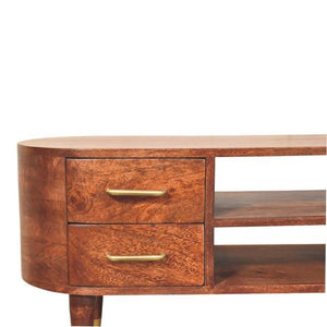 Valenza 2 Drawer Media Unit | Timber TV Cabinet | Living Room Storage