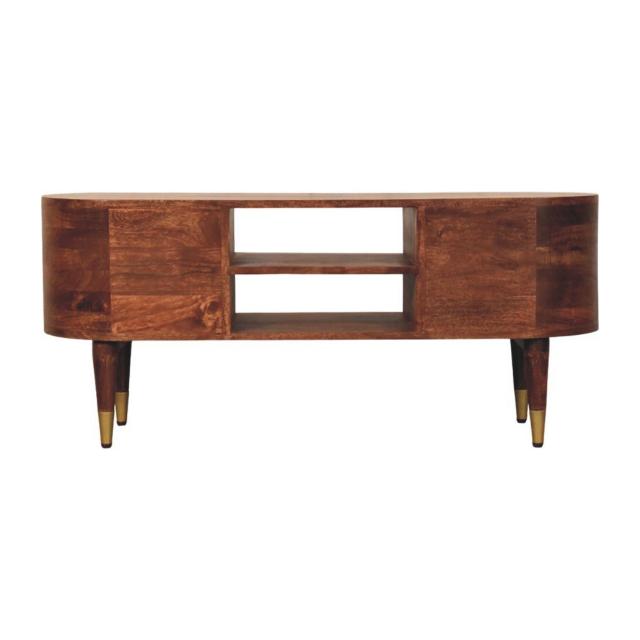Valenza 2 Drawer Media Unit | Timber TV Cabinet | Living Room Storage
