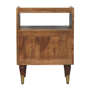 Valenza Brass Accent Bedside | Solid Wood Nightstand with Brass Detail