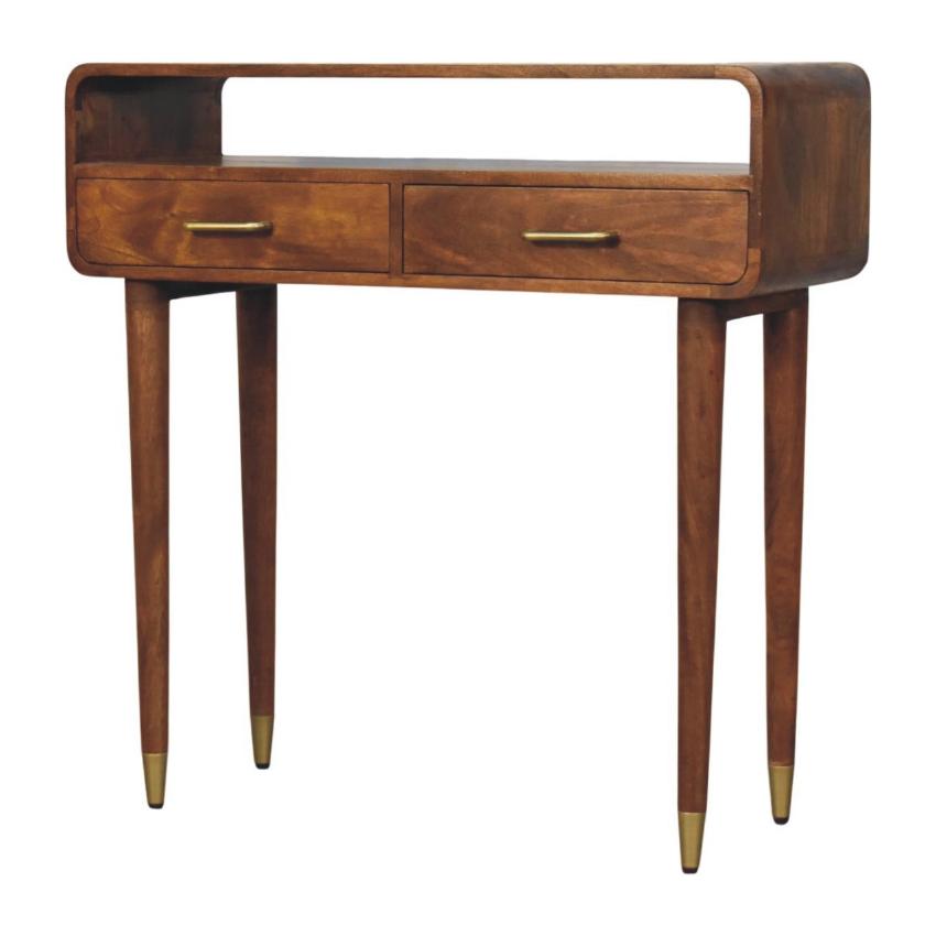 Valenza Curved Console Table | Solid Wood Hallway Table
