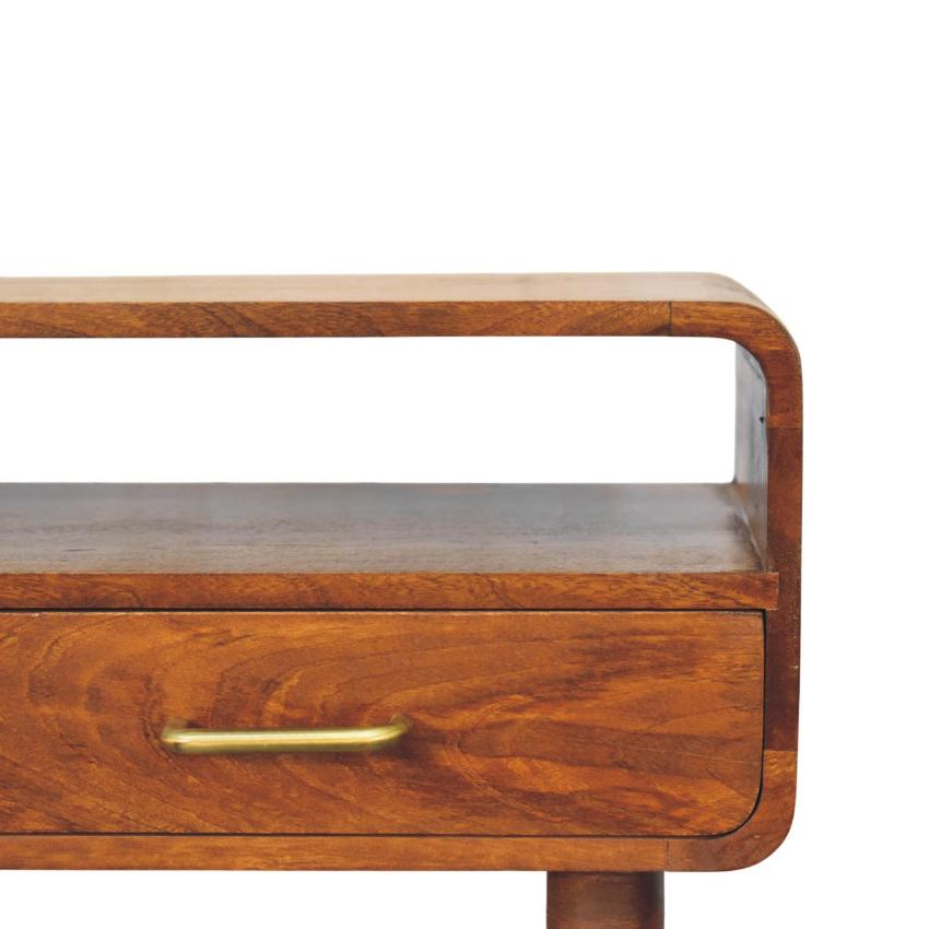 Valenza Curved Console Table | Solid Wood Hallway Table