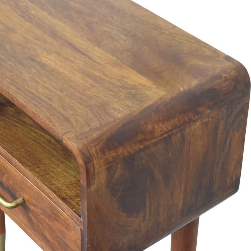 Valenza Curved Console Table | Solid Wood Hallway Table