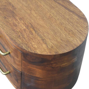 Valenza Curved Media Unit | Solid Wood TV Cabinet with Storage