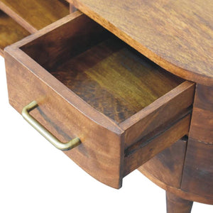 Valenza Curved Media Unit | Solid Wood TV Cabinet with Storage