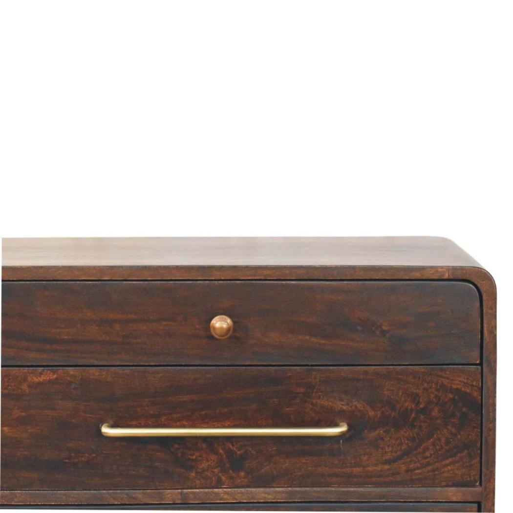Valenza Six Drawer Chest | Solid Mango Wood | Velvet Mocha Finish | 6 Drawer Storage Dresser