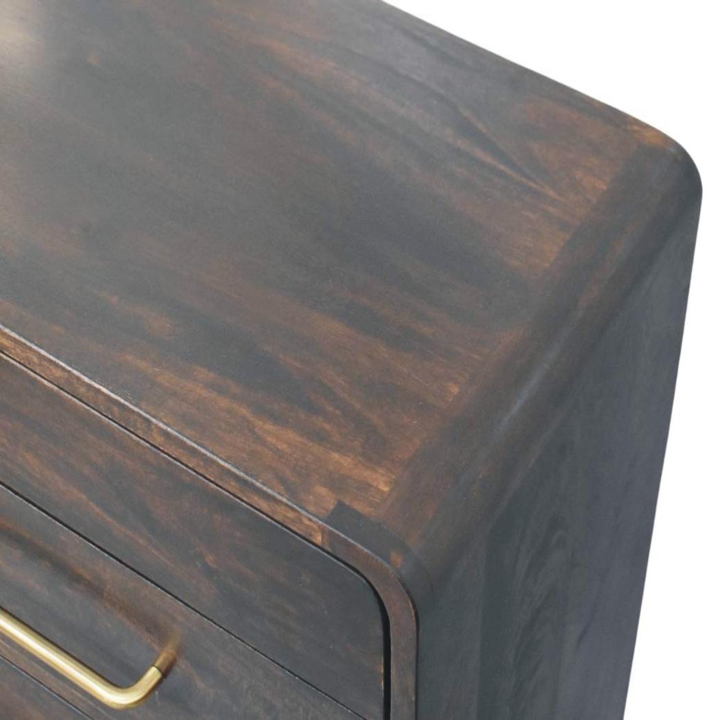 Valenza Six Drawer Chest | Solid Mango Wood | Velvet Mocha Finish | 6 Drawer Storage Dresser