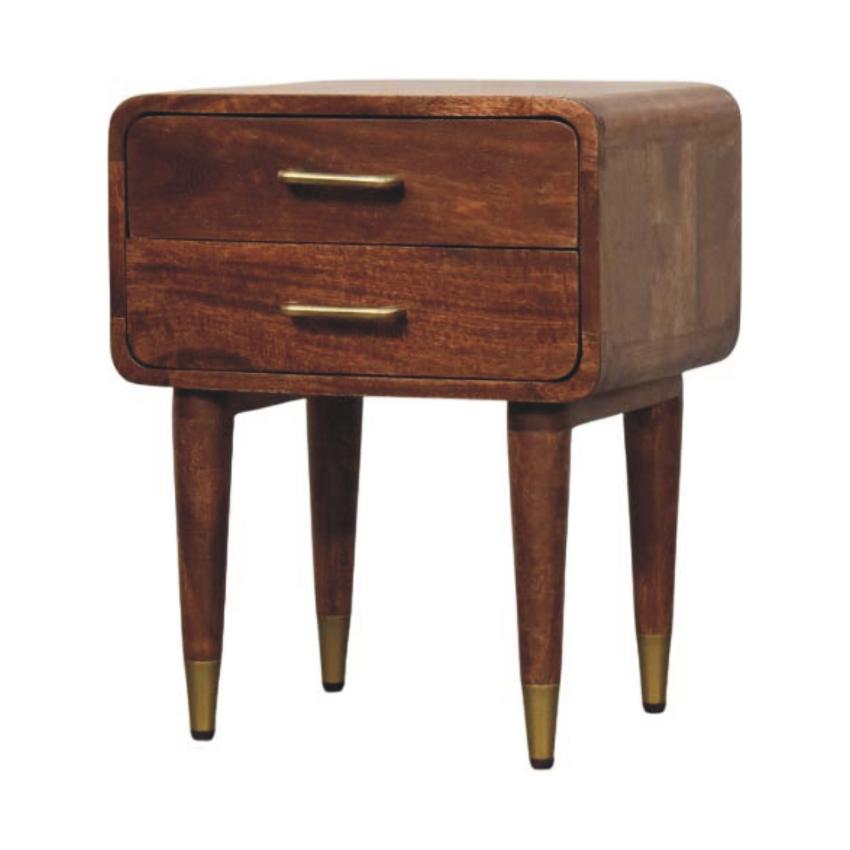 Valenza Two-Drawer Bedside Table | Timber Nightstand | Bedroom Storage
