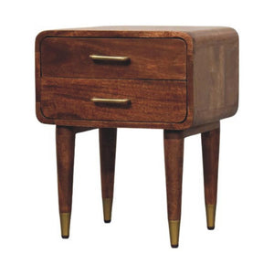 Valenza Two-Drawer Bedside Table | Timber Nightstand | Bedroom Storage