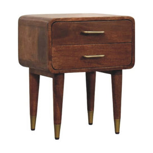 Valenza Two-Drawer Bedside Table | Timber Nightstand | Bedroom Storage