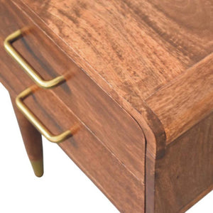 Valenza Two-Drawer Bedside Table | Timber Nightstand | Bedroom Storage
