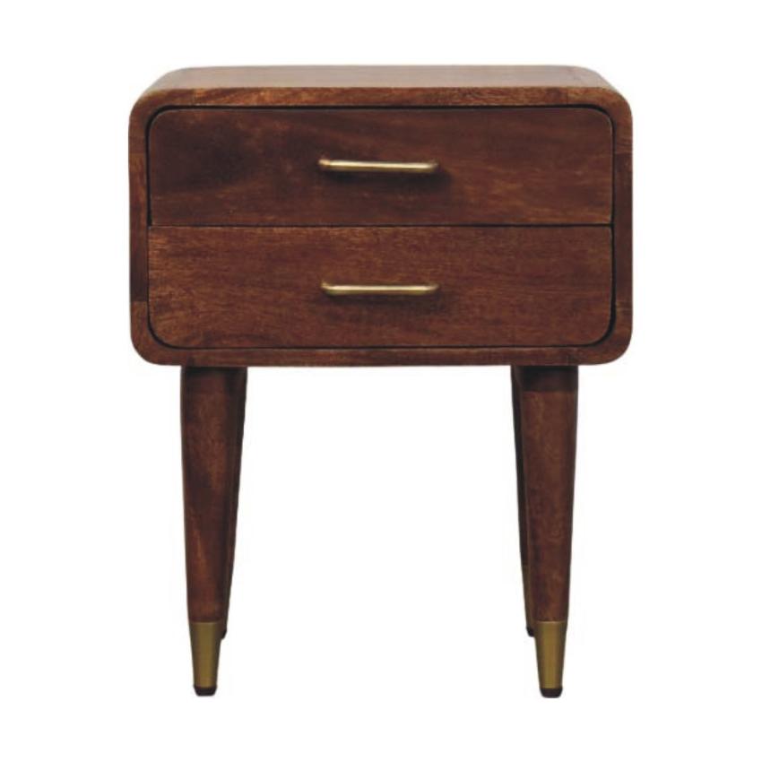 Valenza Two-Drawer Bedside Table | Timber Nightstand | Bedroom Storage