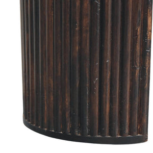 Velvet Mocha Fluted Bench | Solid Mango Wood | Mocha Finish | Textured Hallway Seat