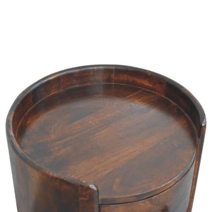 Velvet Mocha Round Side Table | Modern Accent Table