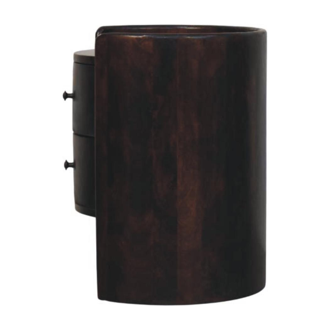 Velvet Mocha Round Side Table | Modern Accent Table