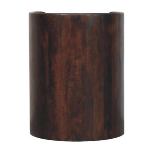 Velvet Mocha Round Side Table | Modern Accent Table
