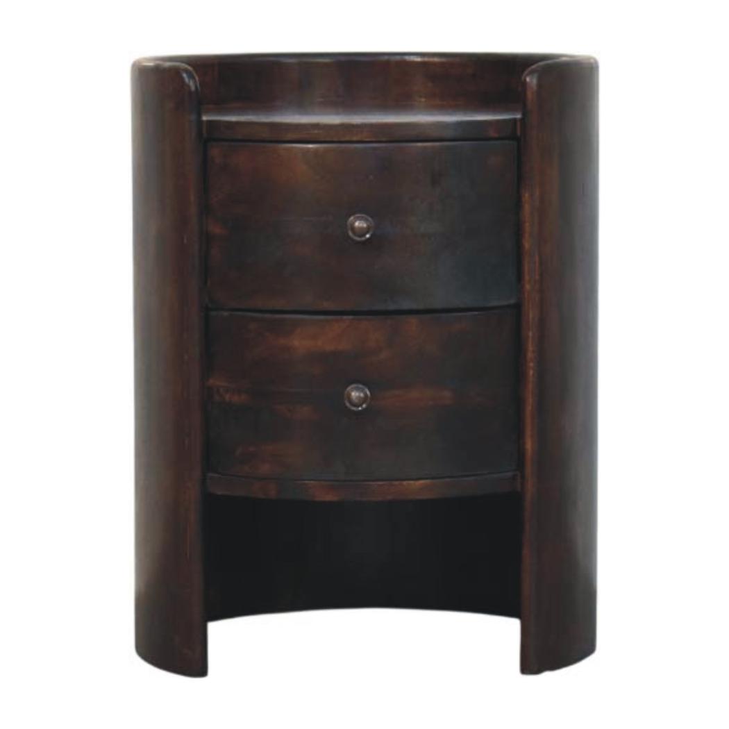 Velvet Mocha Round Side Table | Modern Accent Table