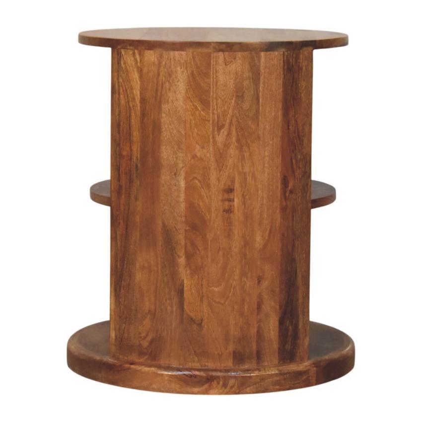 Ventura Open Round Side Table | Sculptural Timber Accent Table