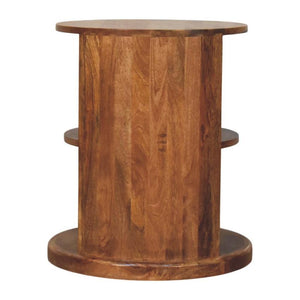 Ventura Open Round Side Table | Sculptural Timber Accent Table