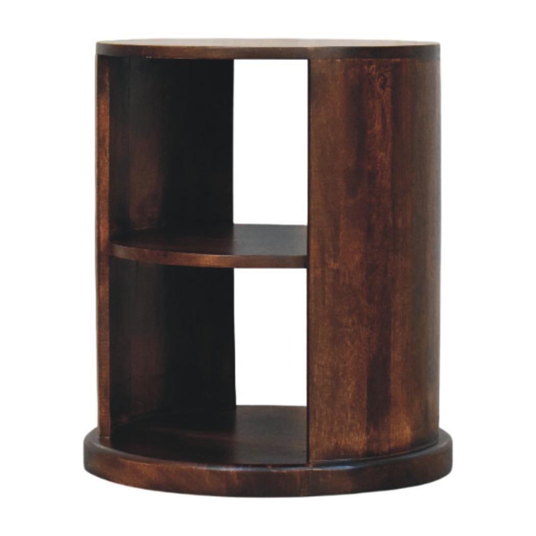 Ventura Side Table | Solid Mango Wood | Sculptural Base | Modern Living Room Accent