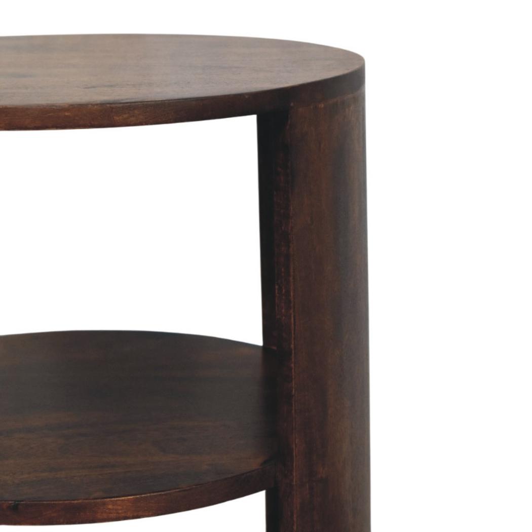 Ventura Side Table | Solid Mango Wood | Sculptural Base | Modern Living Room Accent