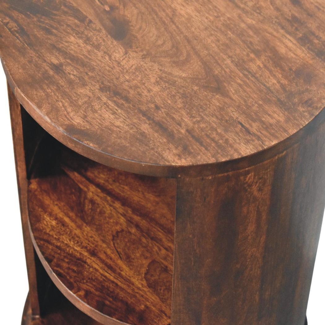 Ventura Side Table | Solid Mango Wood | Sculptural Base | Modern Living Room Accent
