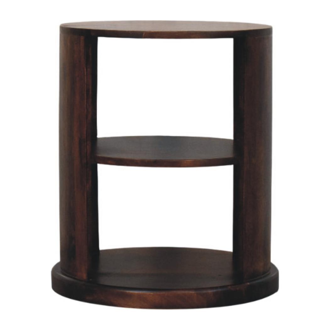 Ventura Side Table | Solid Mango Wood | Sculptural Base | Modern Living Room Accent