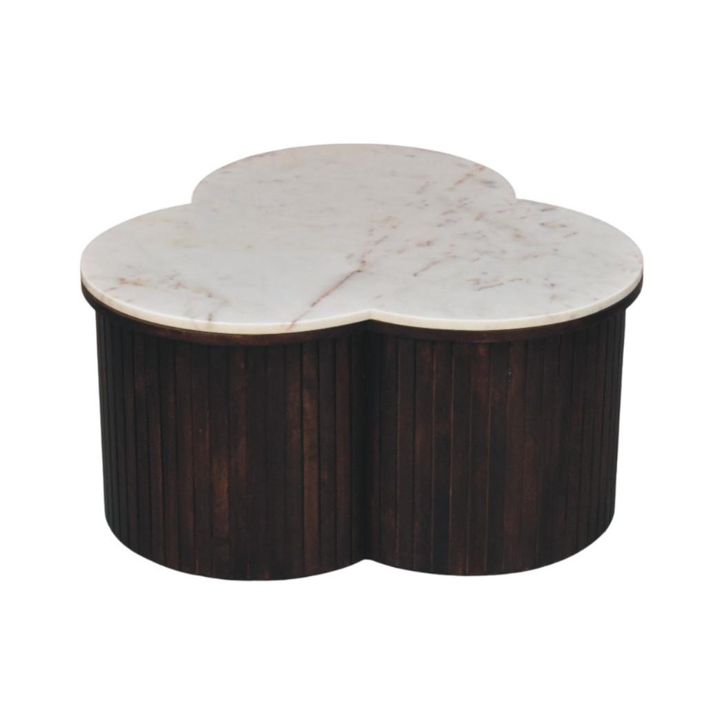 Verona Marble Coffee Table | Solid Mango Wood | Natural Stone Top | Refined Centre Table