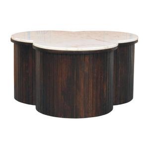 Verona Marble Coffee Table | Solid Mango Wood | Natural Stone Top | Refined Centre Table