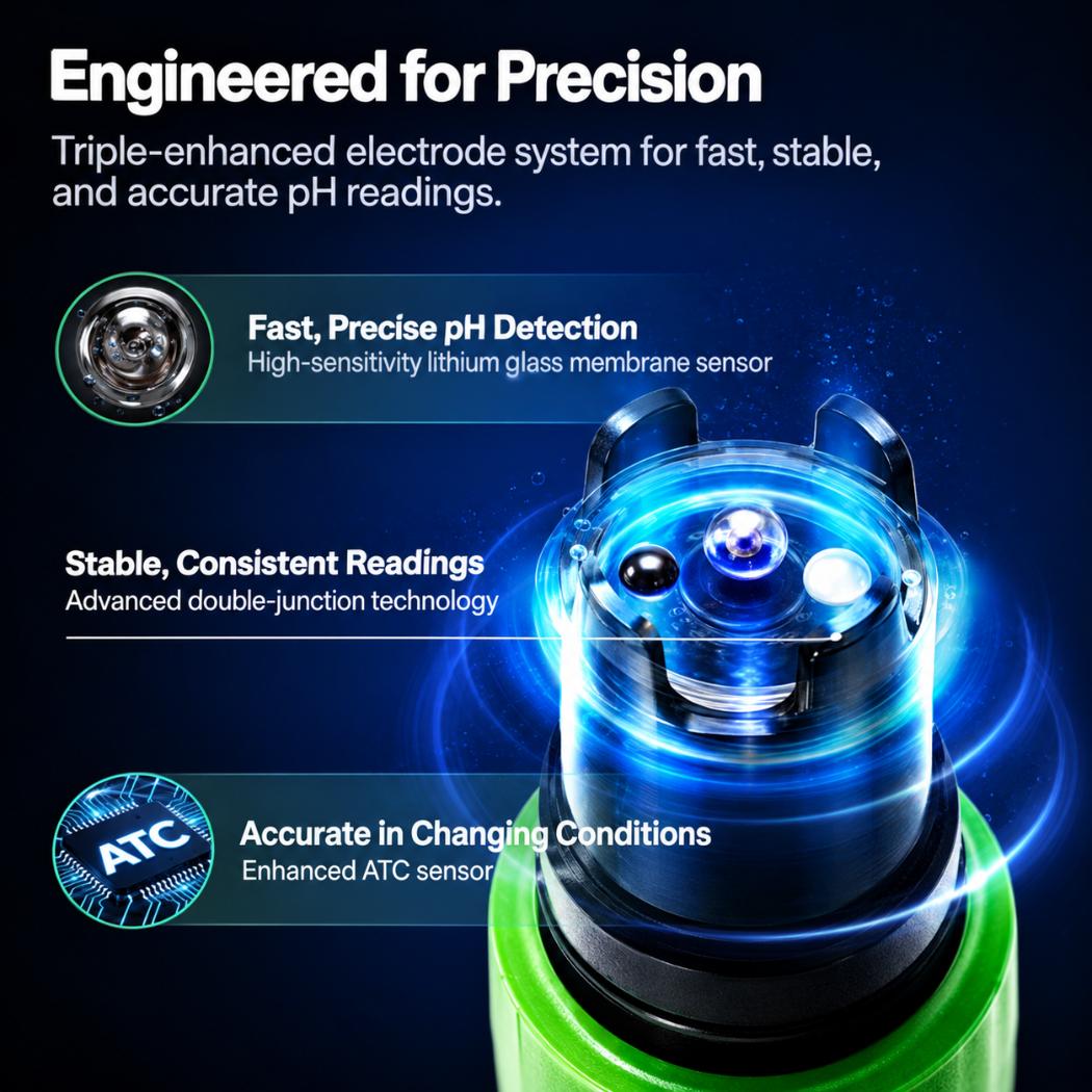 VIVOSUN AeroLab P30 Digital pH Meter | ±0.01 pH Accuracy, ATC & Replaceable Probe