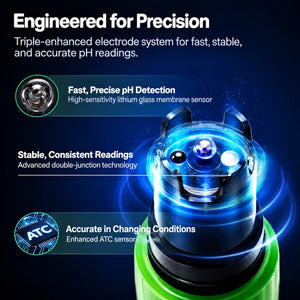 VIVOSUN AeroLab P30 Digital pH Meter | ±0.01 pH Accuracy, ATC & Replaceable Probe