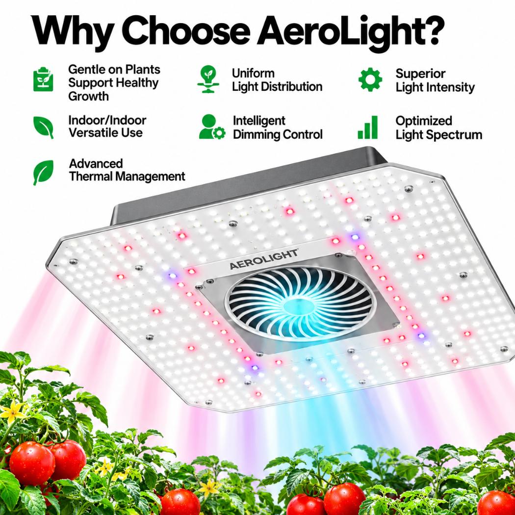 VIVOSUN AeroLight 120W LED Grow Light | Tunable Full Spectrum, Integrated Circulation Fan, GrowHub Compatible & 2x2 ft Coverage