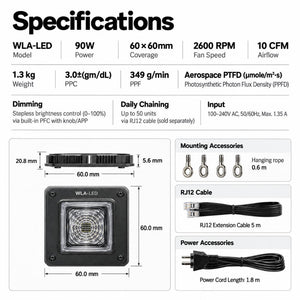 VIVOSUN AeroLight 120W LED Grow Light | Tunable Full Spectrum, Integrated Circulation Fan, GrowHub Compatible & 2x2 ft Coverage