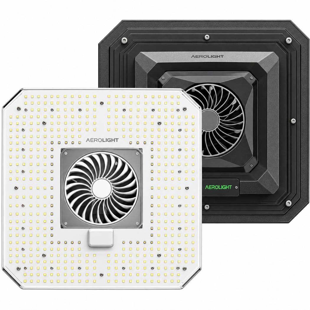 AeroLight 180W LED Grow Light, Indoor Plant Light with Circulation Fan for Grow Tent Cooling Ventilation, Tunable Full Spectrum, Support App Control, GrowHub Compatible, 2.7x2.7ft Coverage