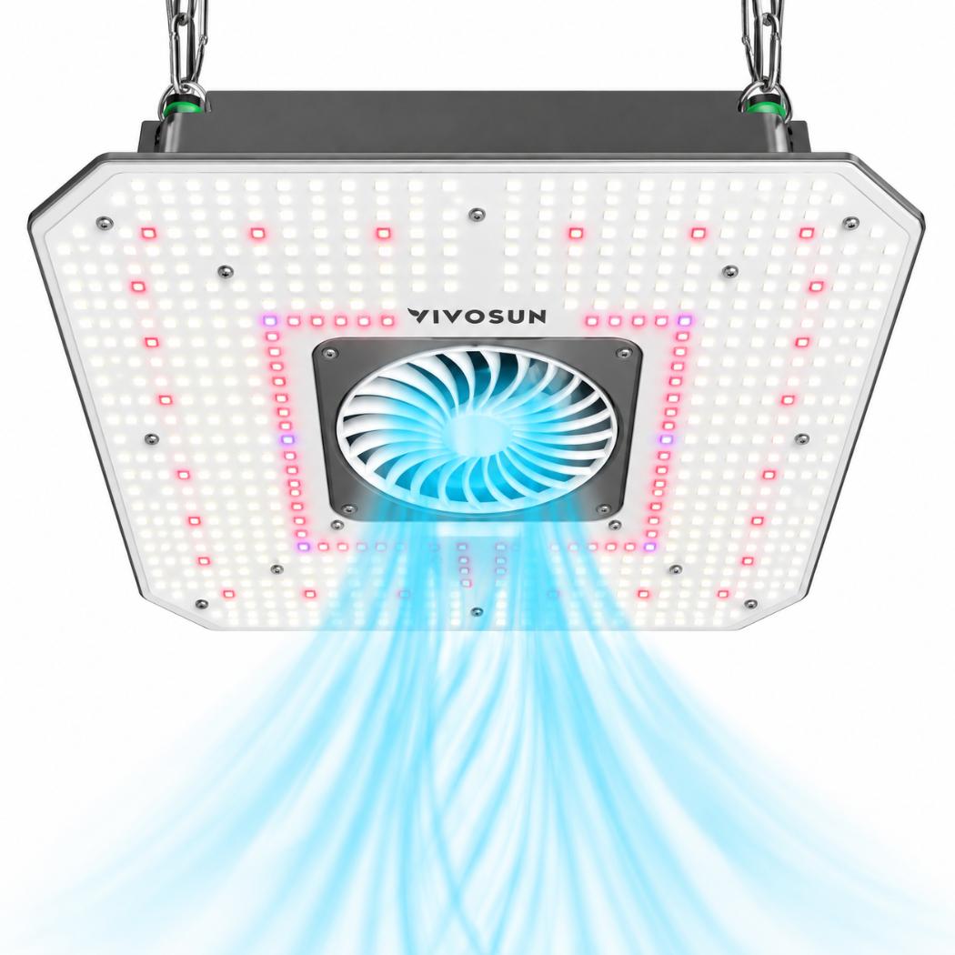 AeroLight 180W LED Grow Light, Indoor Plant Light with Circulation Fan for Grow Tent Cooling Ventilation, Tunable Full Spectrum, Support App Control, GrowHub Compatible, 2.7x2.7ft Coverage