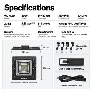 VIVOSUN AeroLight 240W LED Grow Light | Tunable Full Spectrum, Integrated Airflow & 4x2 ft Coverage