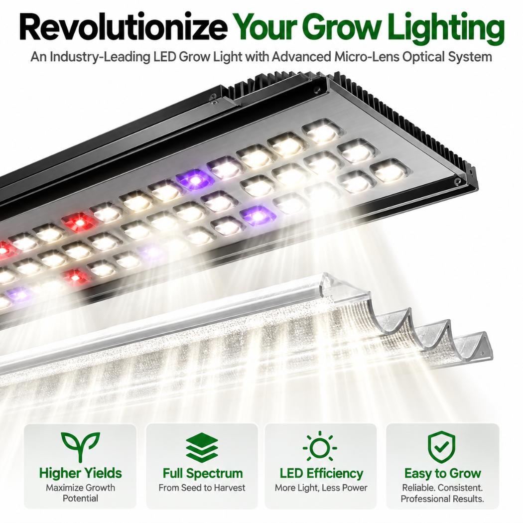 VIVOSUN AeroLight 320W LED Grow Light | Tunable Full Spectrum, Integrated Circulation Fan, GrowHub Compatible & 4x2 ft Coverage