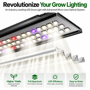 VIVOSUN AeroLight 320W LED Grow Light | Tunable Full Spectrum, Integrated Circulation Fan, GrowHub Compatible & 4x2 ft Coverage