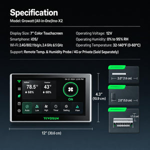 VIVOSUN GrowHub X42 AI Controller | 7-Inch Touchscreen, VPD Climate Control & App Monitoring