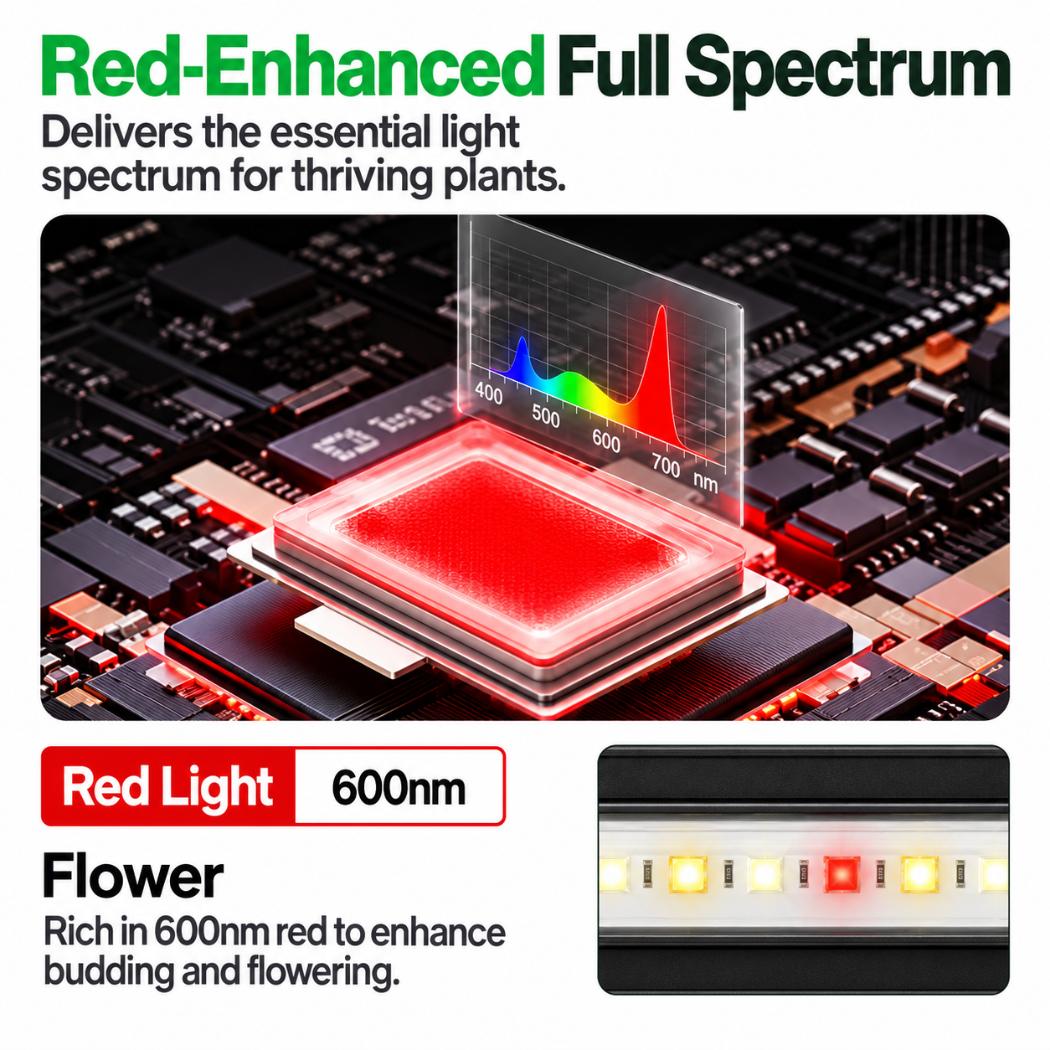 VIVOSUN LumaRay Side Lights 4-Bar | 50W Full Spectrum LED Grow Light Bars & SGS Compatible