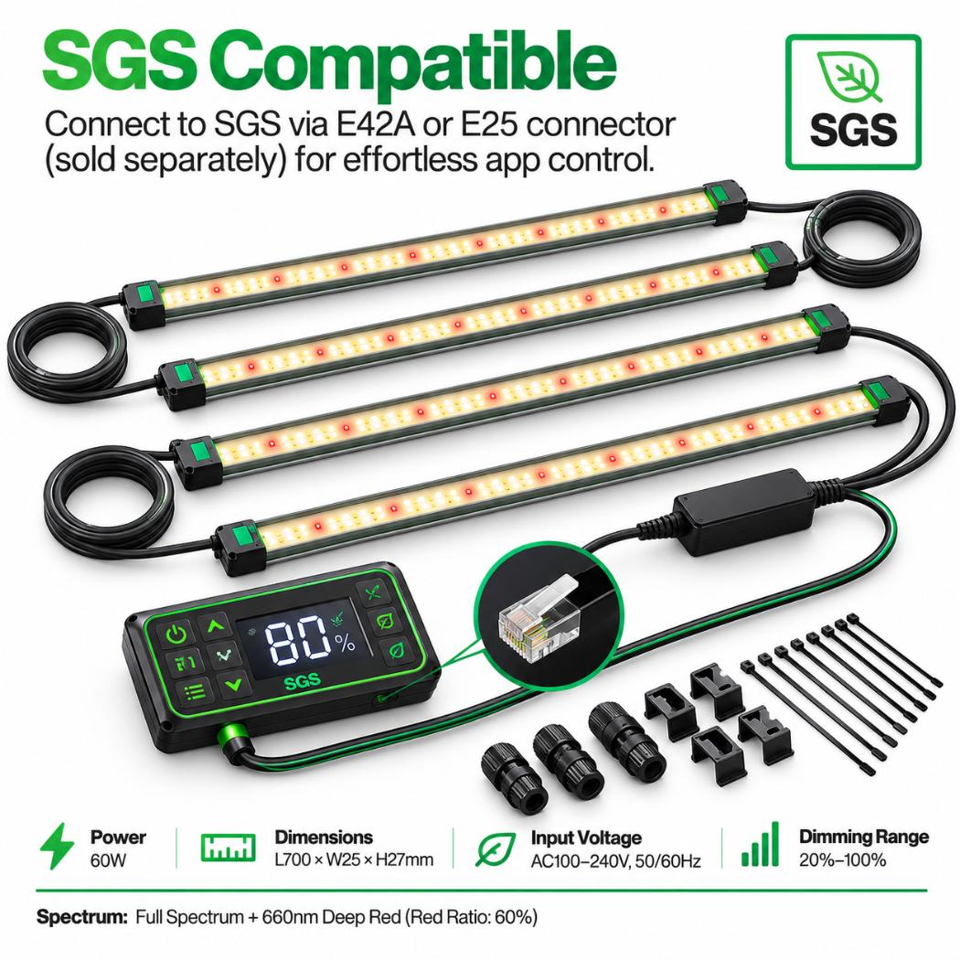 VIVOSUN LumaRay Side Lights 4-Bar | 50W Full Spectrum LED Grow Light Bars & SGS Compatible