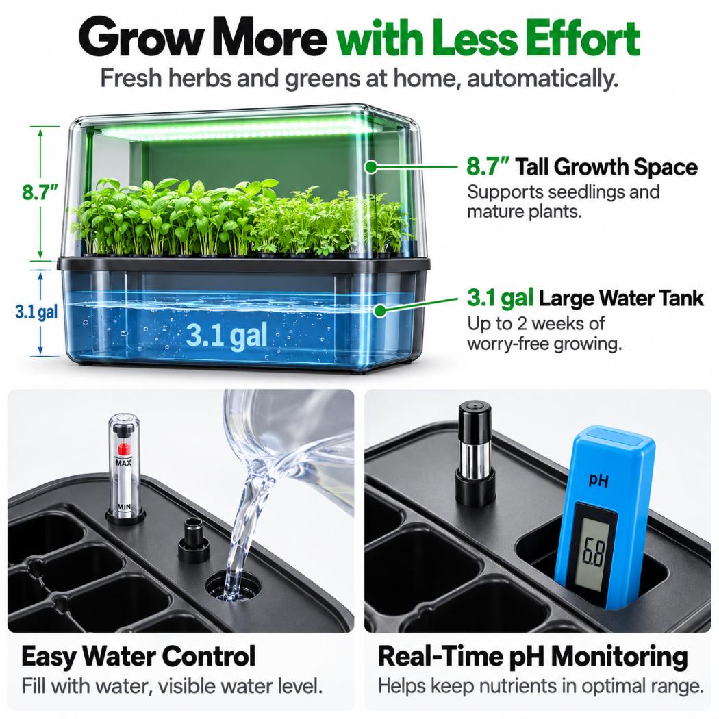 VIVOSUN VSeed S40 Smart Seedling Box | 40-Cell Seed Starting & Cloning System with Ebb & Flow Irrigation