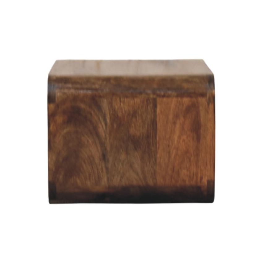 Wall-Mount Open Slot Bedside | Floating Solid Wood Nightstand